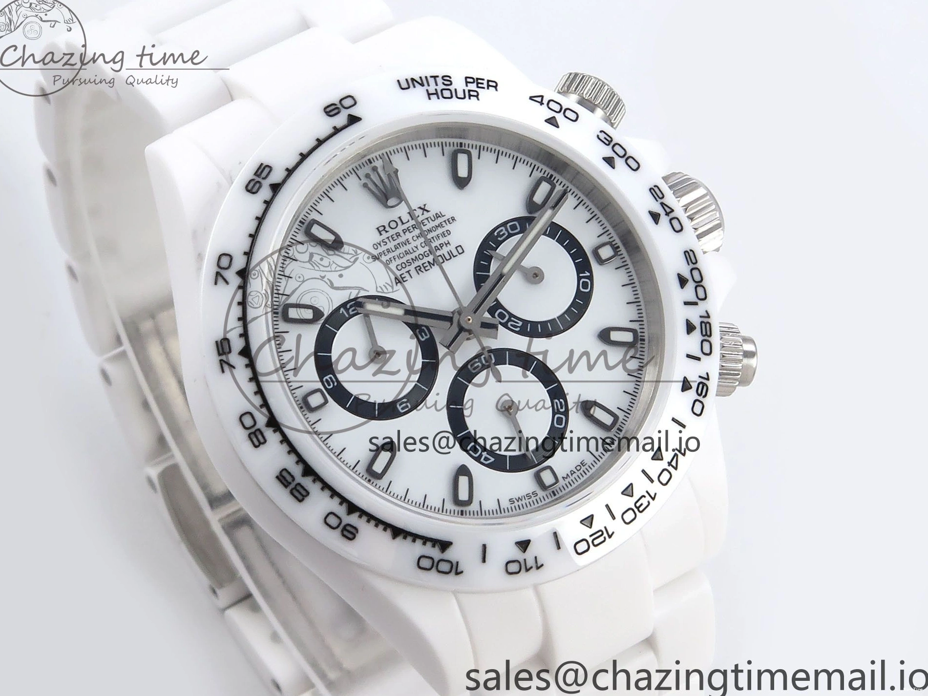 MiroTime 0202 Daytona AET White Ceramic Case and Bracelet Black Dial N6F Best Edition SA Seasonal 1195